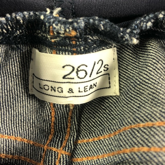 Gap Maternity Long & Lean Jeans 26 Women's Stretch Curvy Fit Flare Dark Wash - Picture 2 of 10